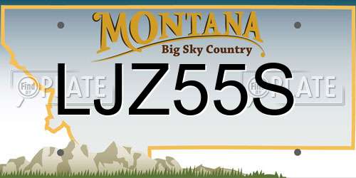 LJZ55S Montana License Plate