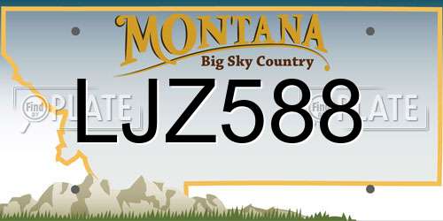 LJZ588 Montana License Plate