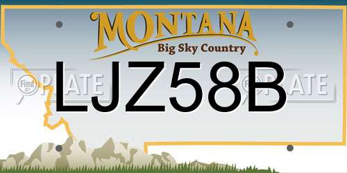 LJZ58B Montana License Plate