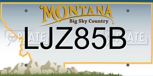 LJZ85B Montana License Plate
