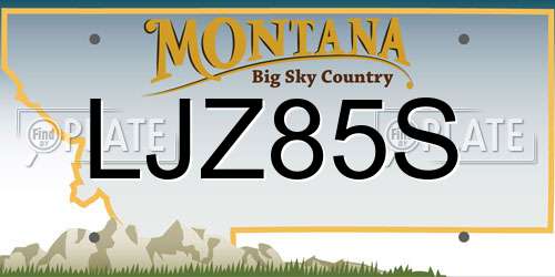 LJZ85S Montana License Plate