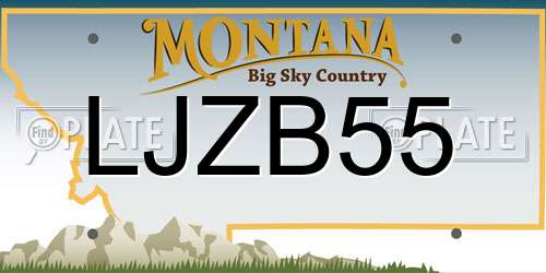 LJZB55 Montana License Plate