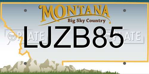 LJZB85 Montana License Plate