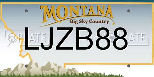LJZB88 Montana License Plate