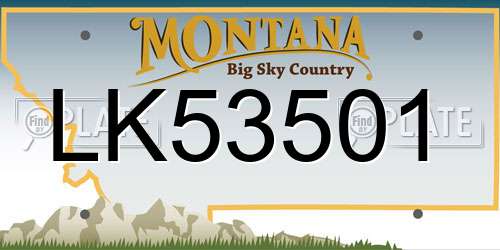 LK53501 Montana License Plate