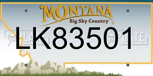 LK83501 Montana License Plate