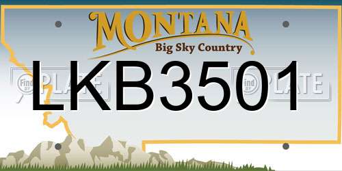 LKB3501 Montana License Plate