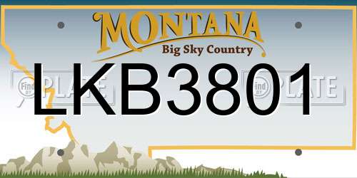 LKB3801 Montana License Plate