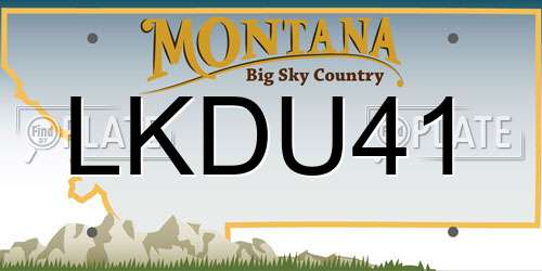LKDU41 Montana License Plate