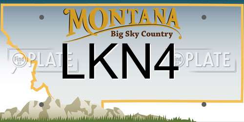 LKN4 Montana License Plate