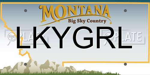 LKYGRL Montana License Plate
