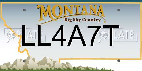 LL4A7T Montana License Plate