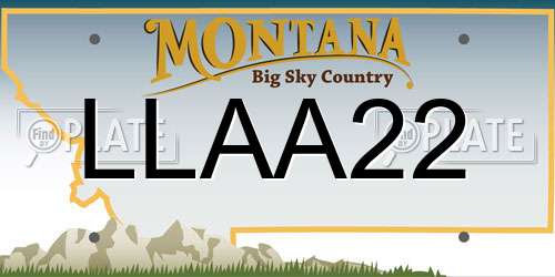 LLAA22 Montana License Plate