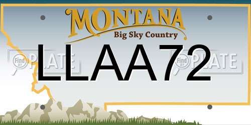 LLAA72 Montana License Plate