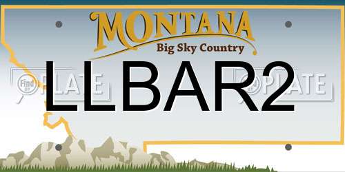 LLBAR2 Montana License Plate
