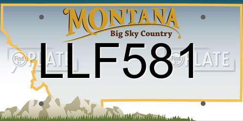 LLF581 Montana License Plate