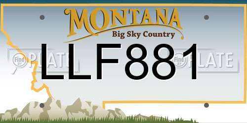 LLF881 Montana License Plate