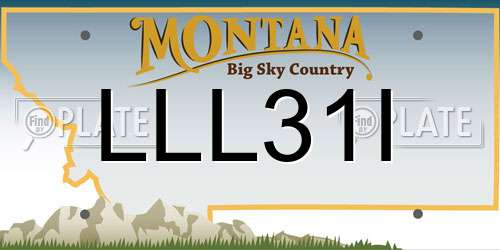 LLL31I Montana License Plate