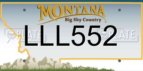 LLL552 Montana License Plate