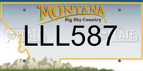 LLL587 Montana License Plate