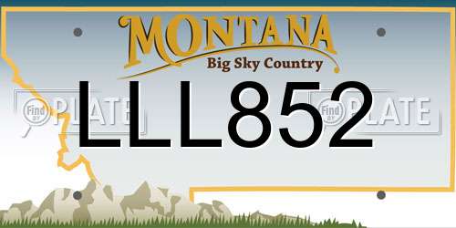 LLL852 Montana License Plate