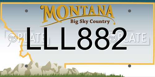 LLL882 Montana License Plate