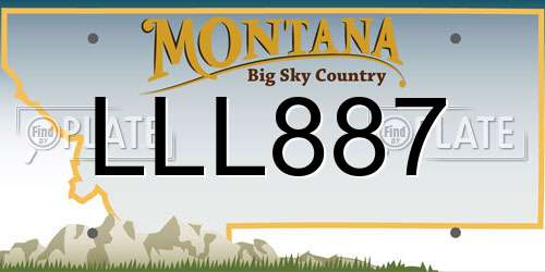 LLL887 Montana License Plate