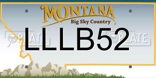 LLLB52 Montana License Plate