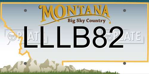 LLLB82 Montana License Plate