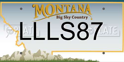 LLLS87 Montana License Plate