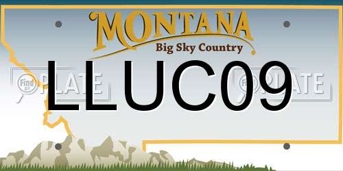 LLUC09 Montana License Plate