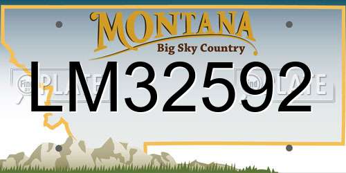 LM32592 Montana License Plate