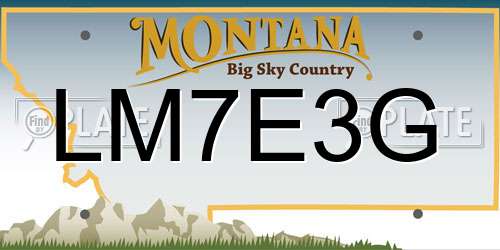 LM7E3G Montana License Plate