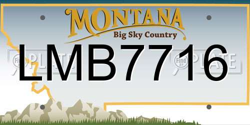 LMB7716 Montana License Plate