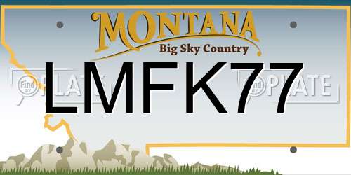 LMFK77 Montana License Plate