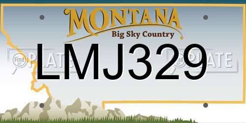 LMJ329 Montana License Plate
