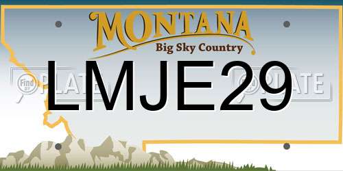 LMJE29 Montana License Plate