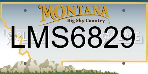 LMS6829 Montana License Plate