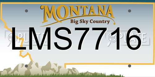 LMS7716 Montana License Plate