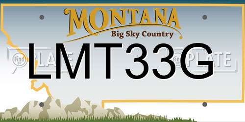 LMT33G Montana License Plate