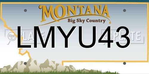 LMYU43 Montana License Plate
