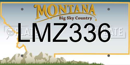 LMZ336 Montana License Plate