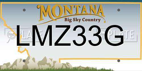 LMZ33G Montana License Plate