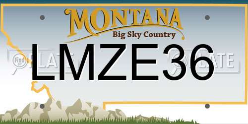 LMZE36 Montana License Plate