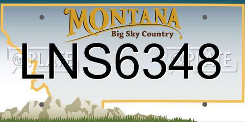 LNS6348 Montana License Plate