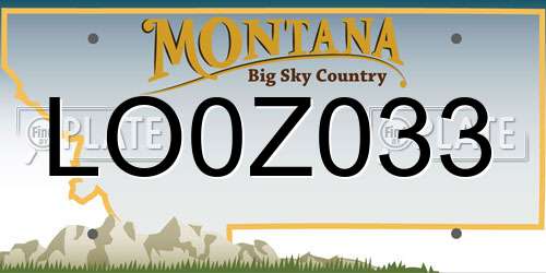 LO0Z033 Montana License Plate