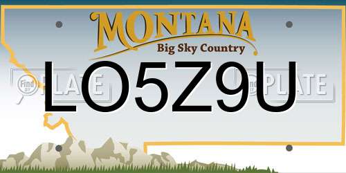 LO5Z9U Montana License Plate