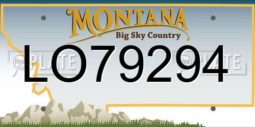 LO79294 Montana License Plate