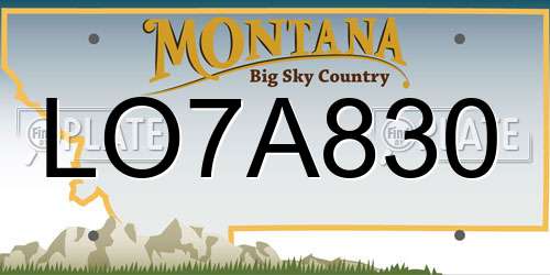 LO7A830 Montana License Plate