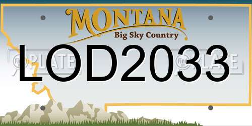 LOD2033 Montana License Plate